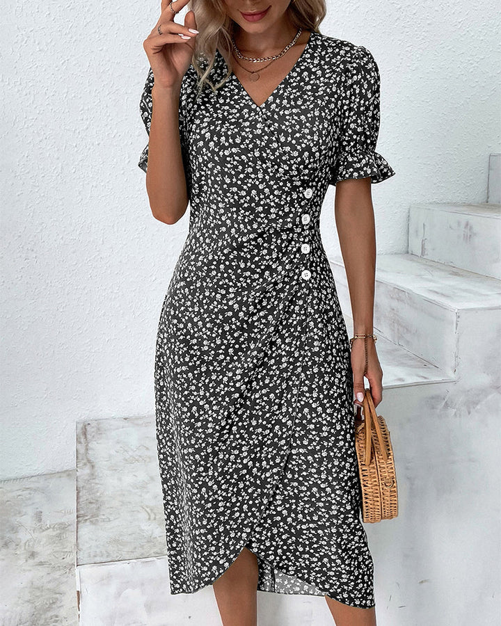 Leviana™ | Elegant Floral Print Dress