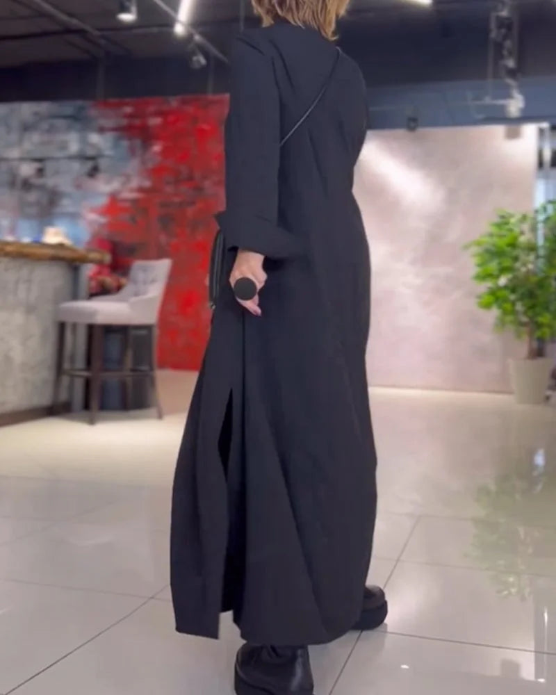HELENA™ | LONG FLOWY DRESS WITH SIDE SLITS