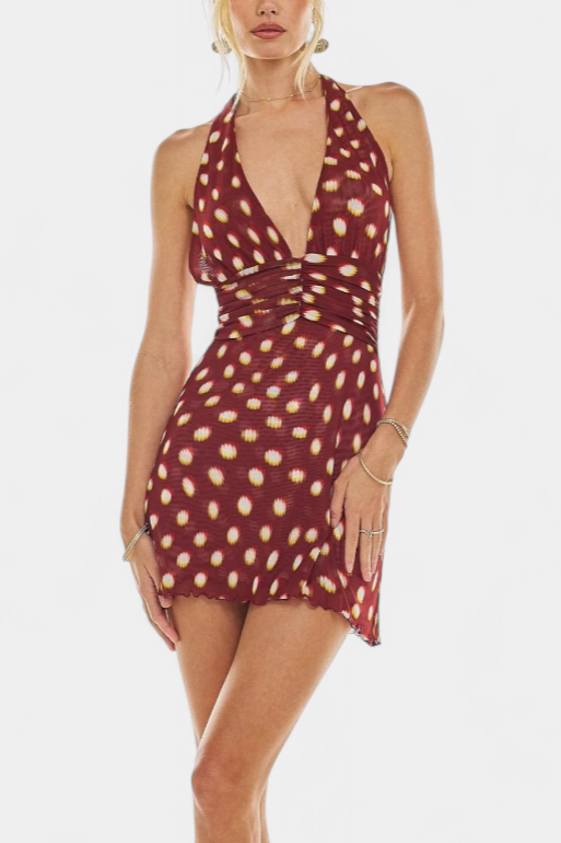 Edeline | Vintage Polka Dot Lycra Mini Dress