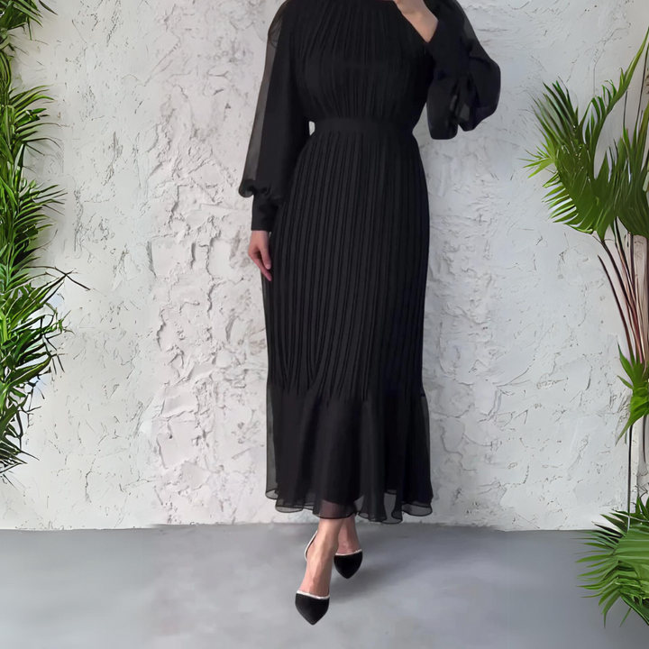Elegant Pleated Maxi Dress