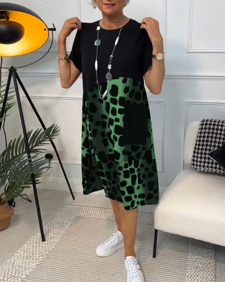 HELENE | Printed Round Neck Dress