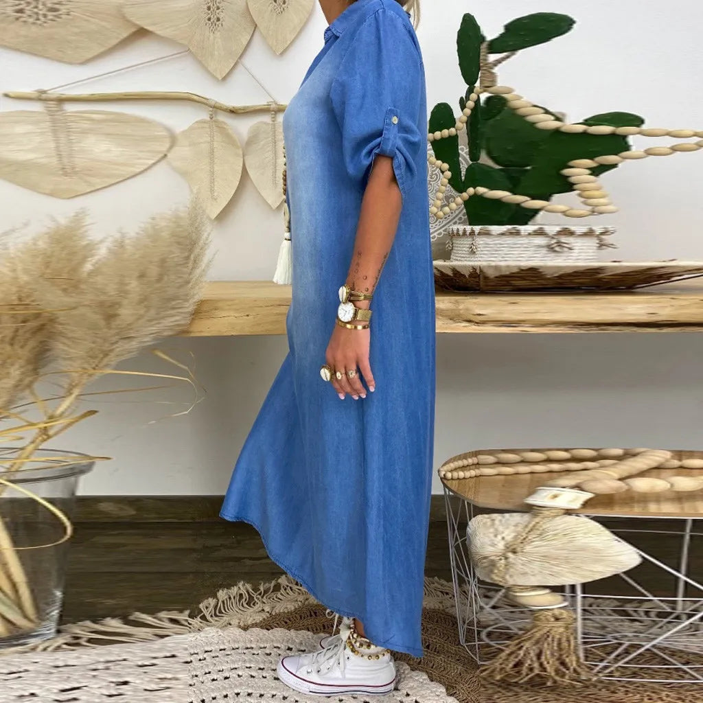 LEA™ |Long Denim Style Dress