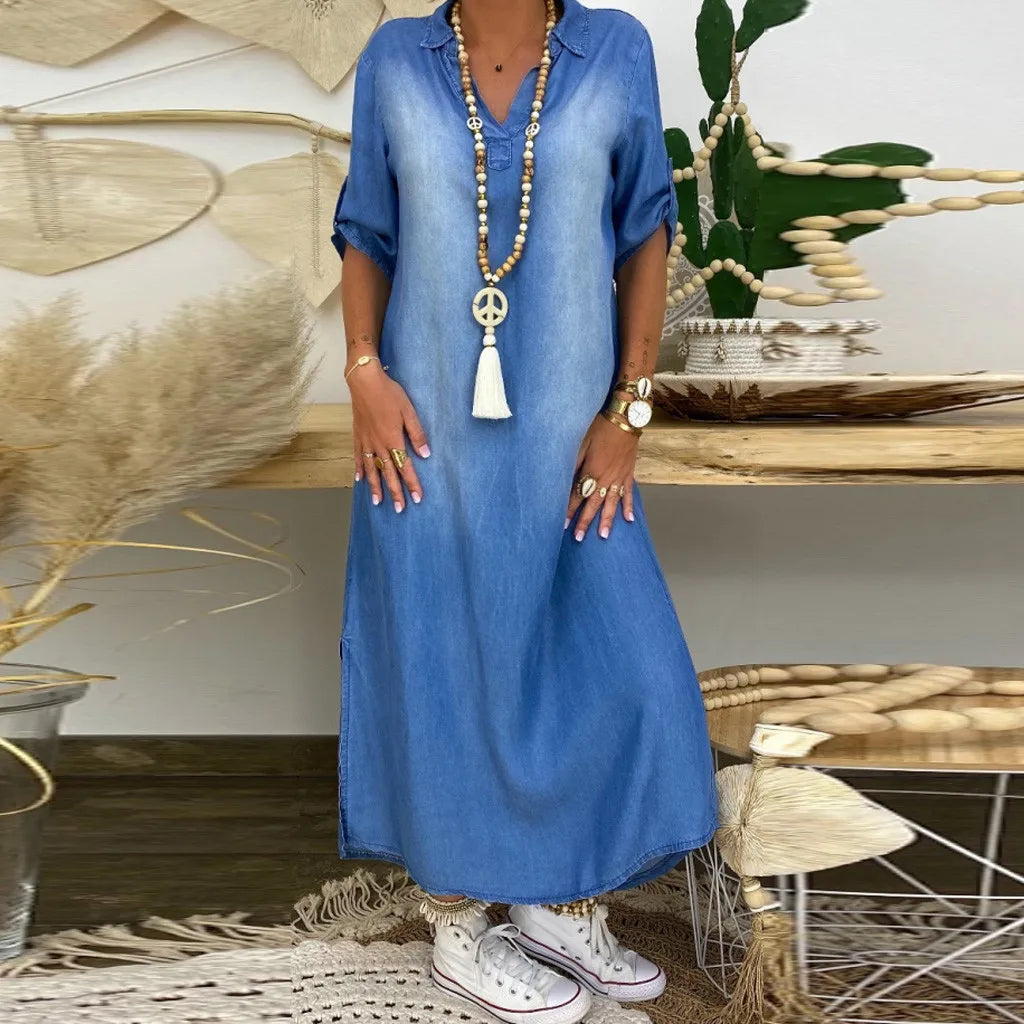 LEA™ |Long Denim Style Dress