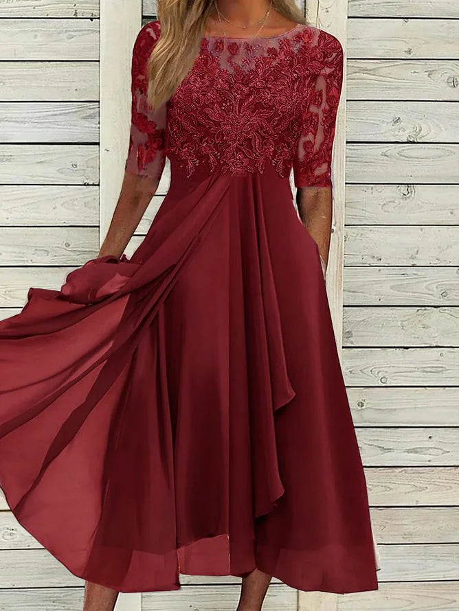 Taryn | Elegant lace midi dress