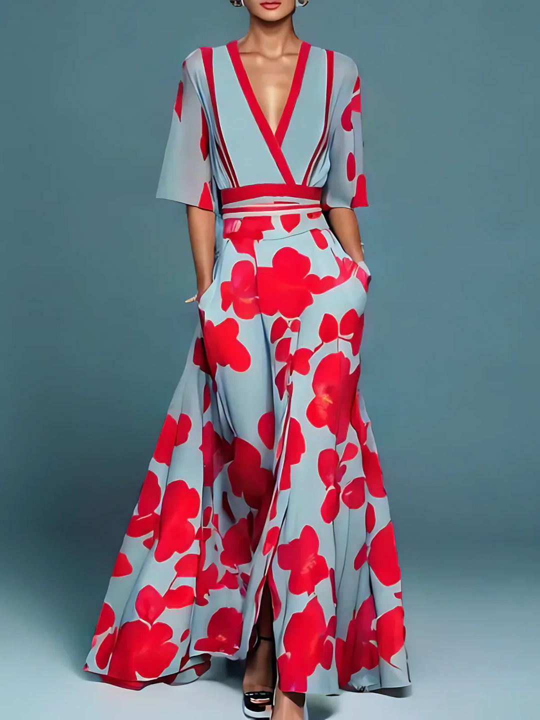 Jamie - Elegant Dress with Floral Pattern