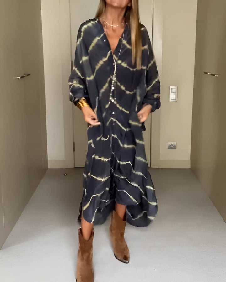 Eva | Bohemian Striped Maxi Dress