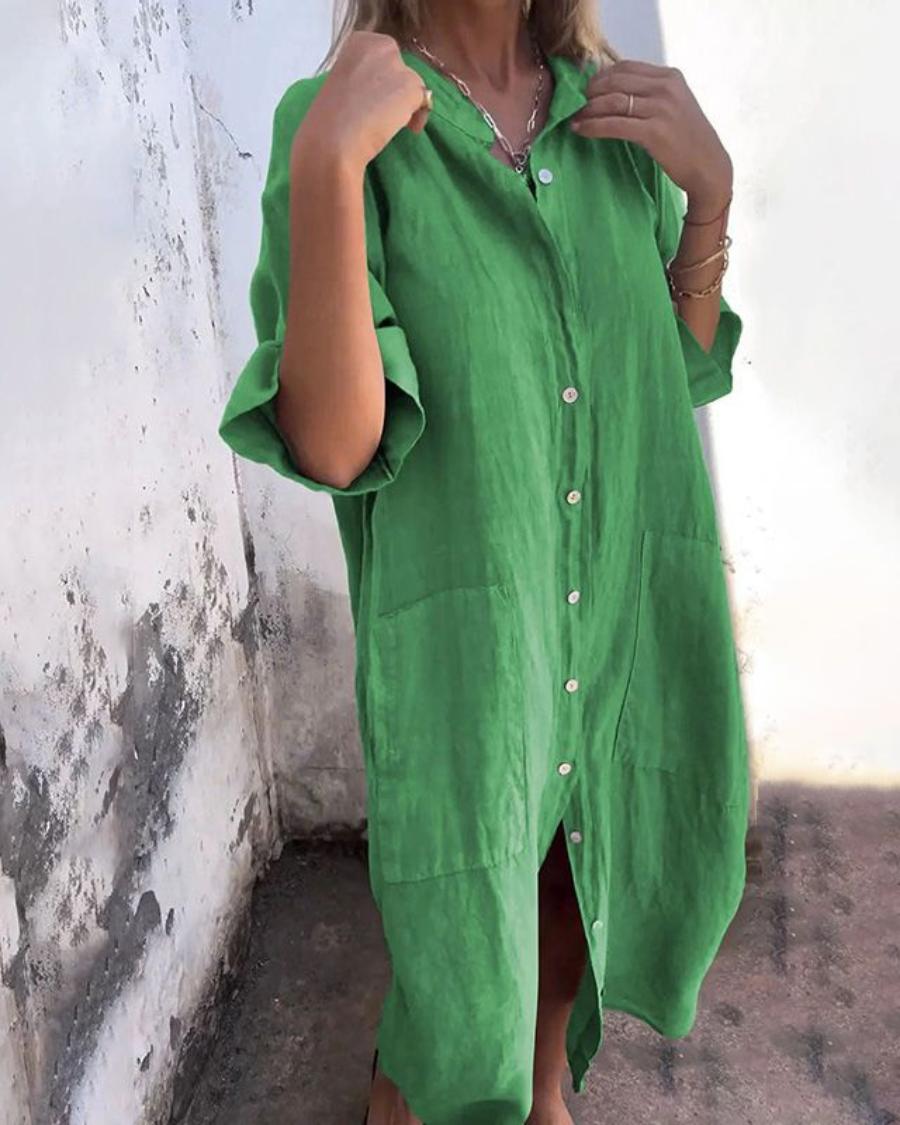 Leviana™ | Casual Shirt Dress Ibiza Style