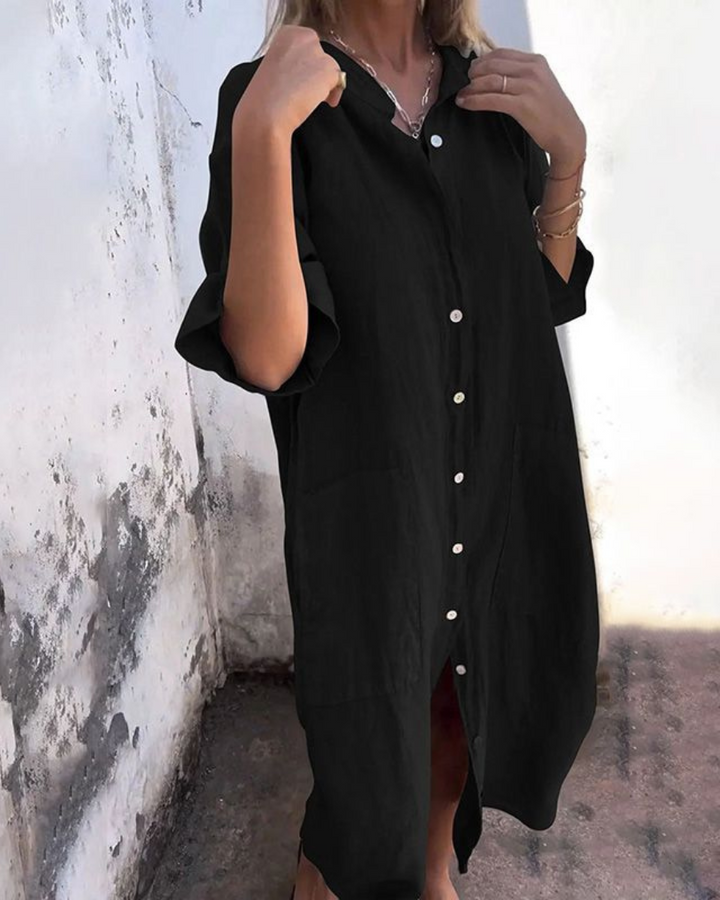 Leviana™ | Casual Shirt Dress Ibiza Style