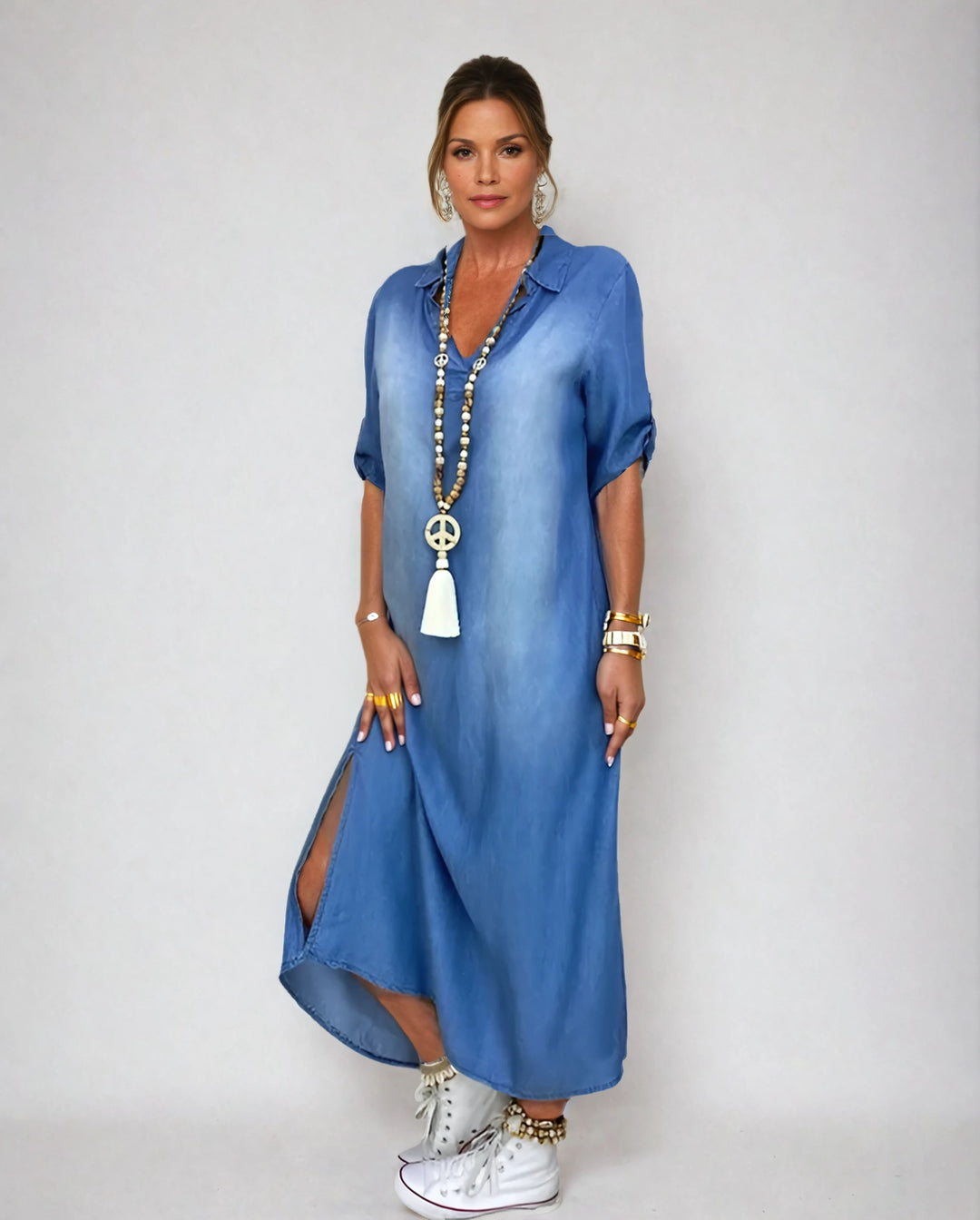 LEA™ |Long Denim Style Dress