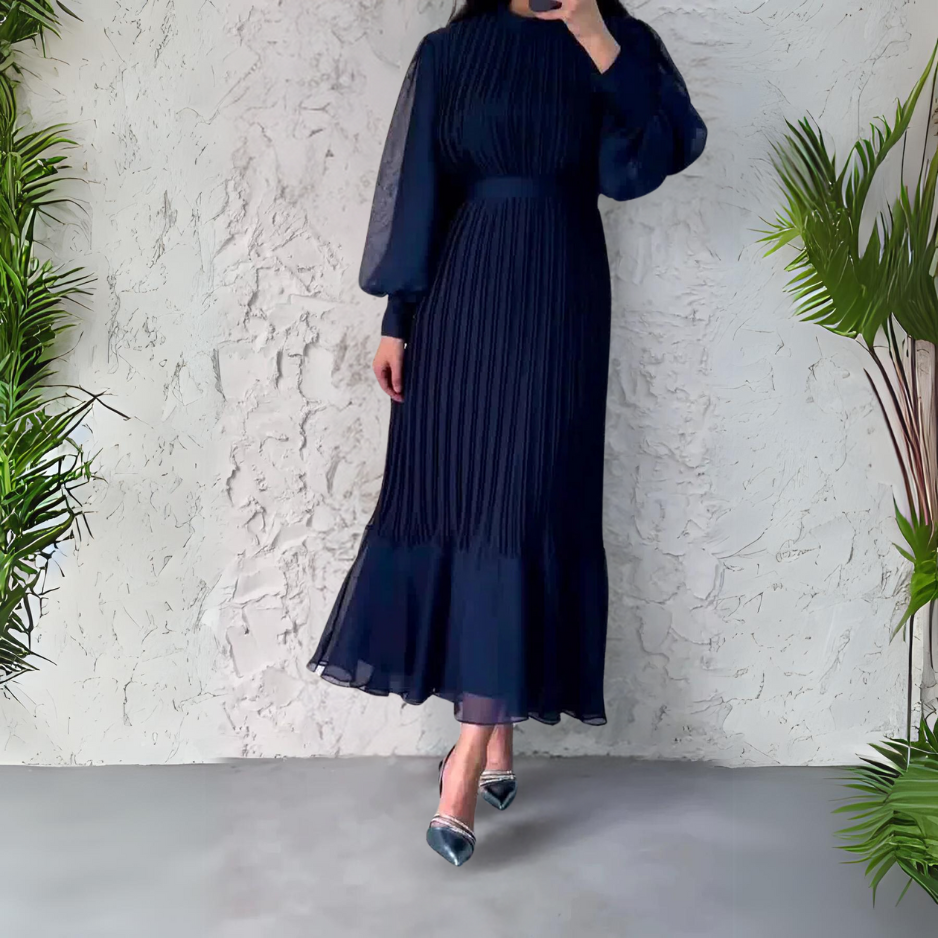 Elegant Pleated Maxi Dress