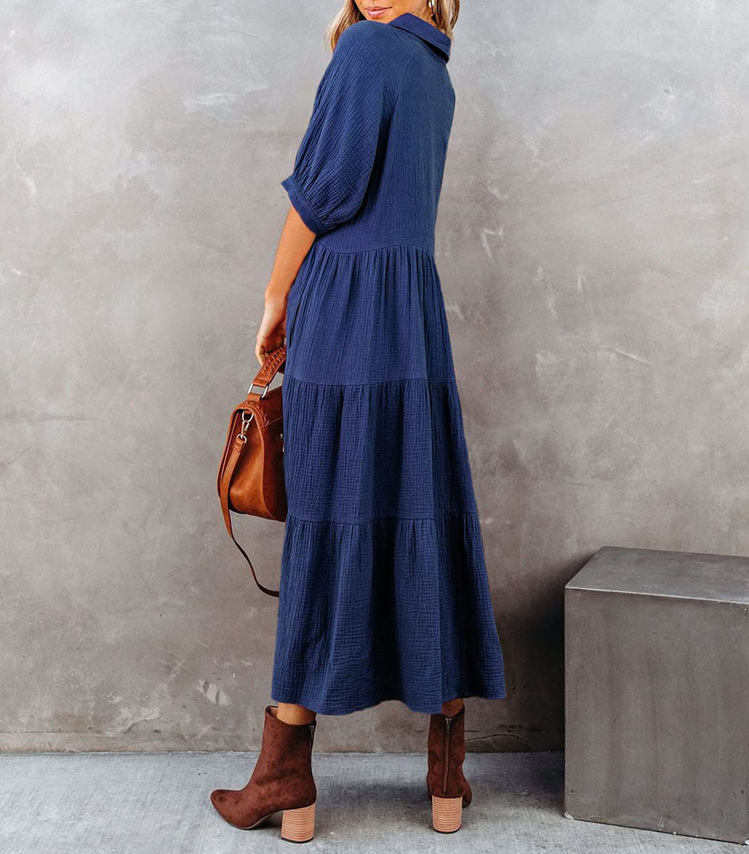 Elise | Luxurious Ruffled Shirt Dress