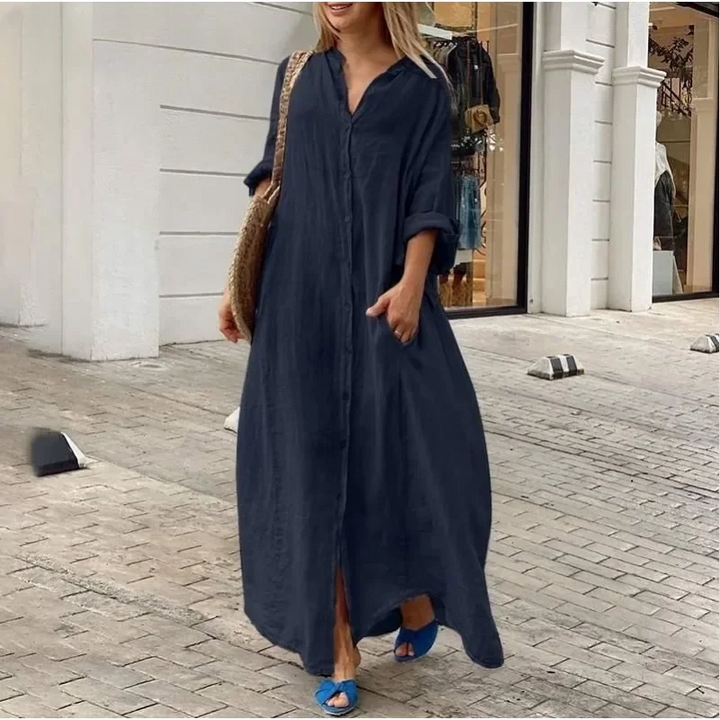Elise | Oversized Linen Shirt Dress