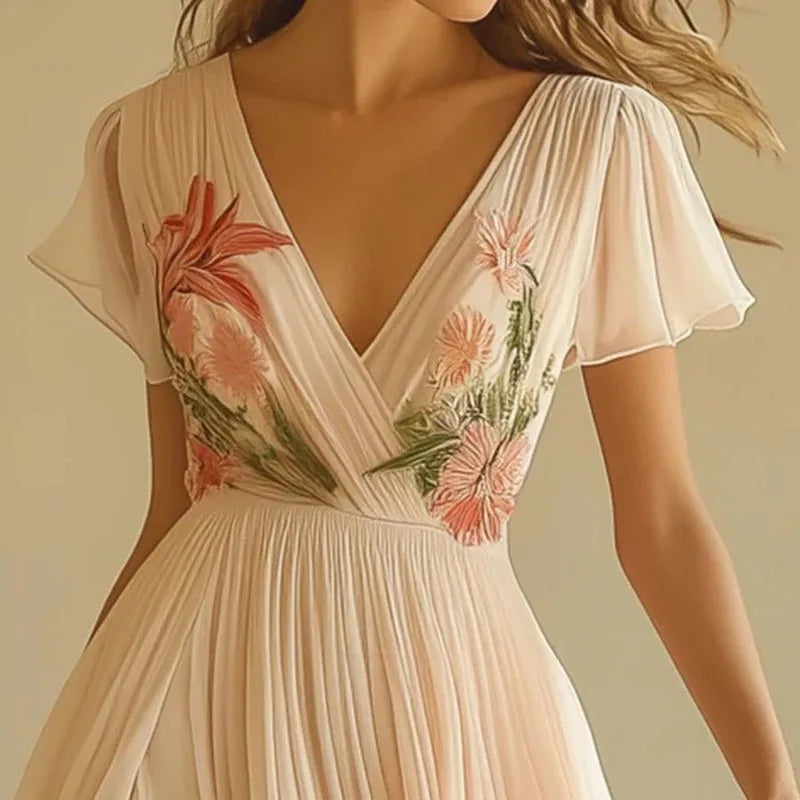 Amelia | Elegant party dresses with V-neckline and high waist