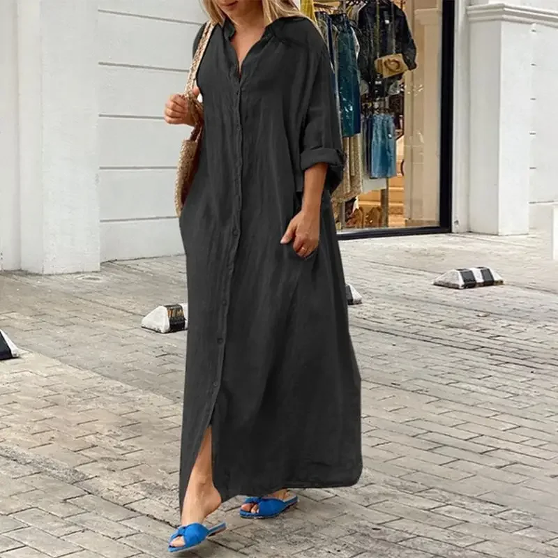 Elise | Oversized Linen Shirt Dress