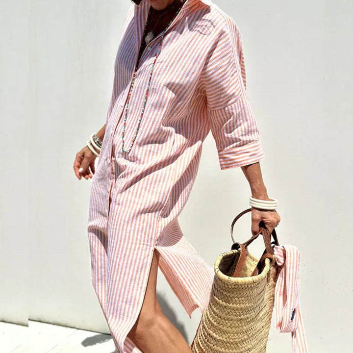 Elise | Classic Striped Shirt Dress