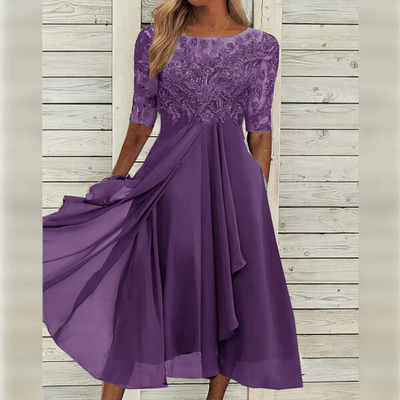 Taryn | Elegant lace midi dress