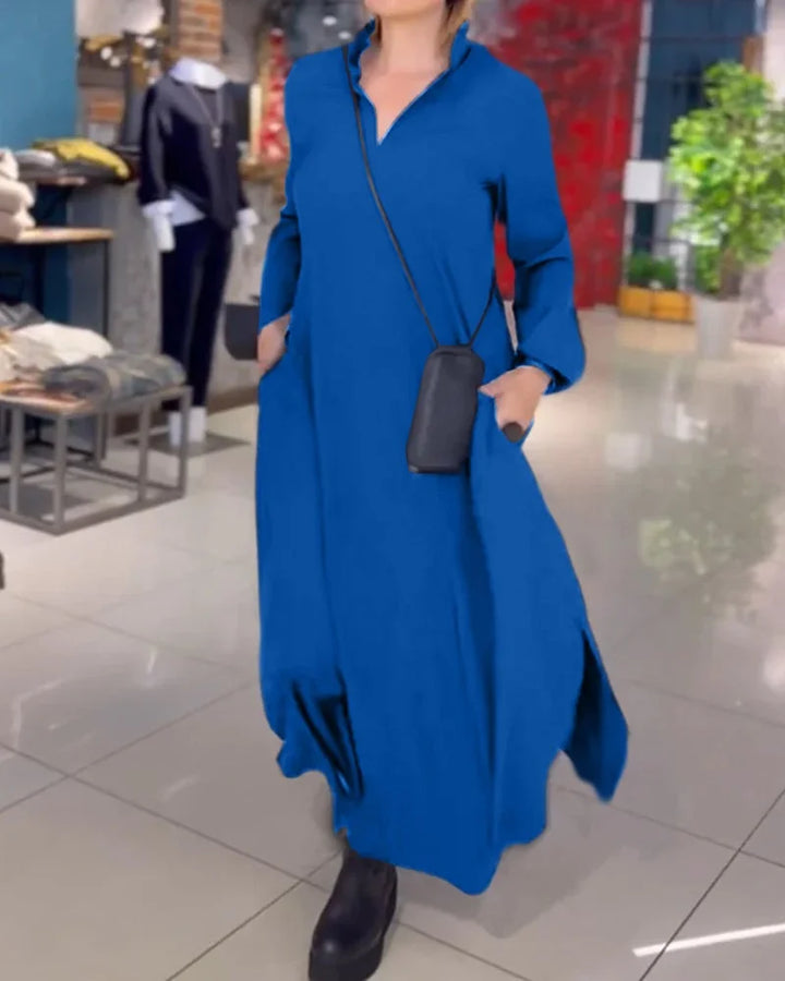 HELENA™ | LONG FLOWY DRESS WITH SIDE SLITS