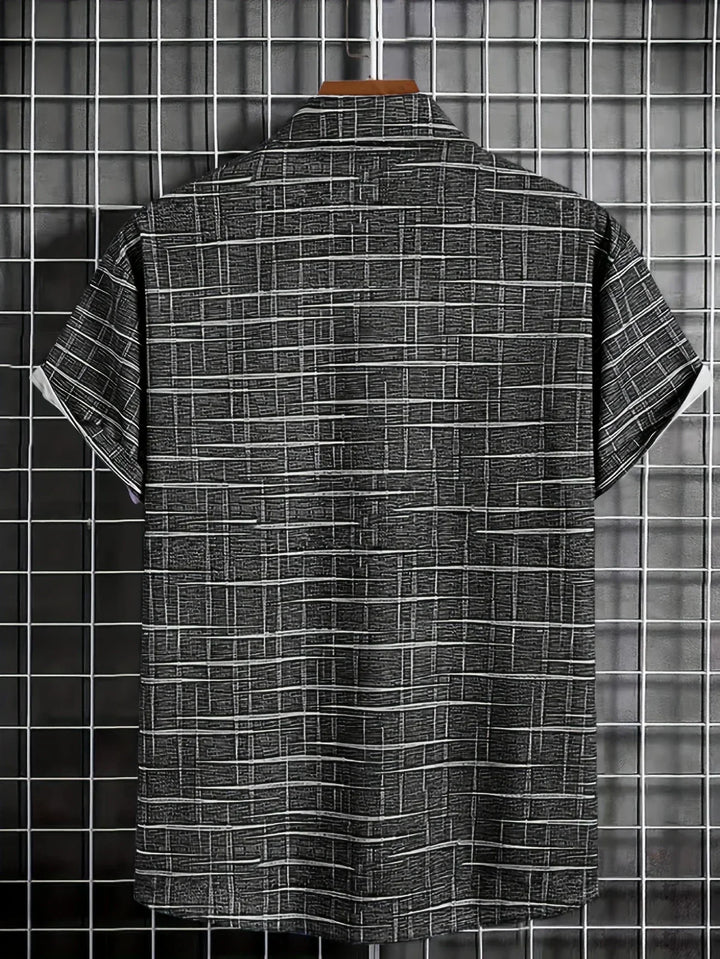Haroyan Stylish Plaid Stripe Pattern Shirt