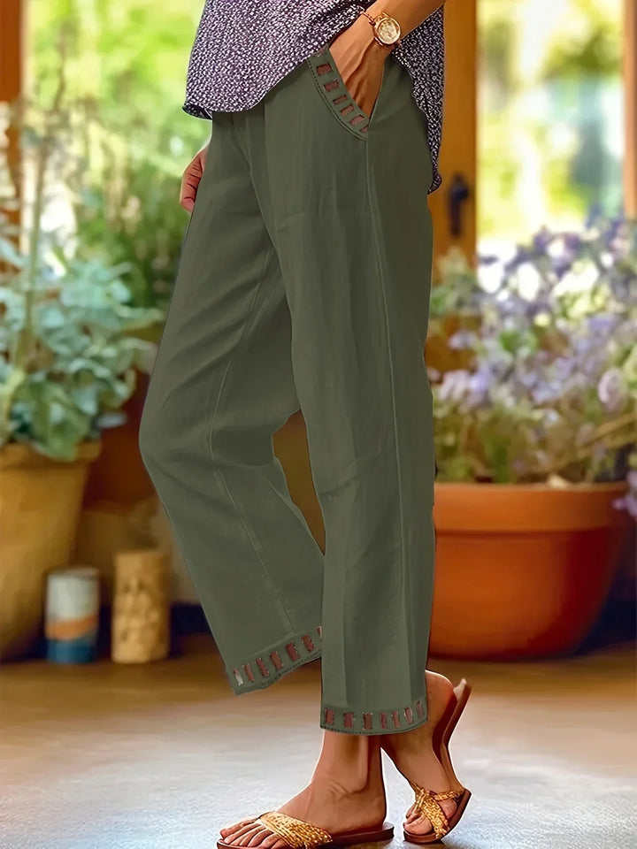 Tracey Contrast Trim Cropped Pants