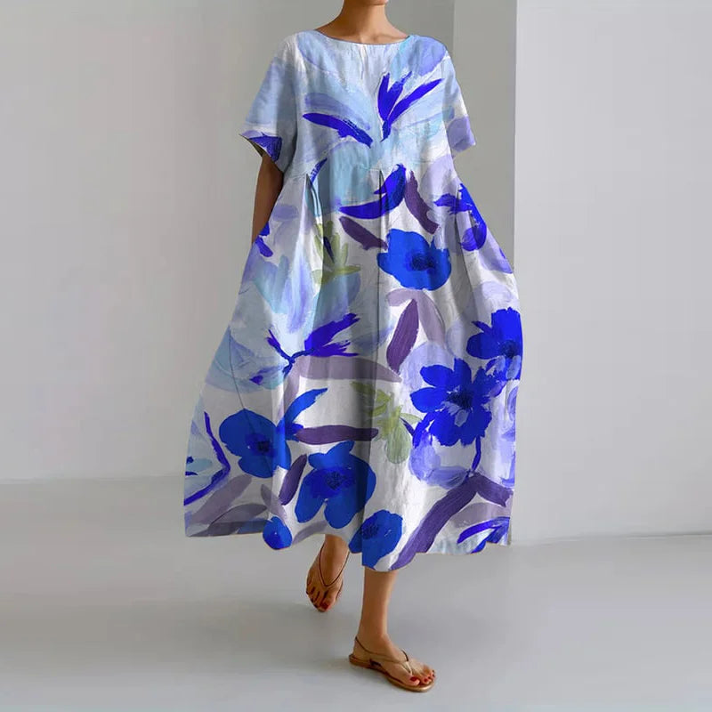 ISLA – FLORAL PRINT V-NECK DRESS