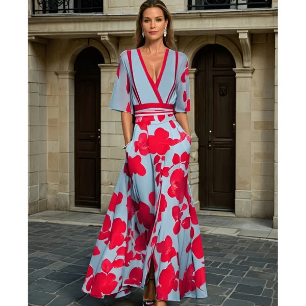 Jamie - Elegant Dress with Floral Pattern