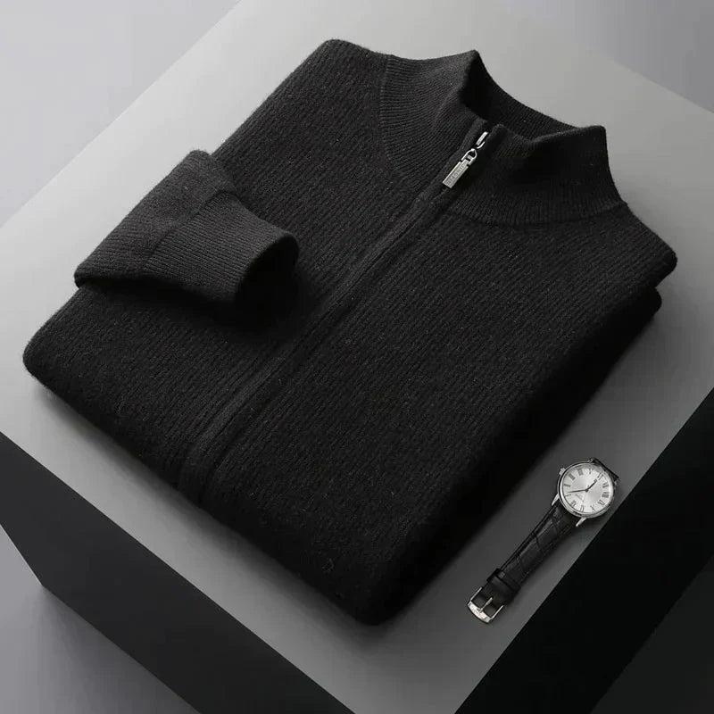 Renric | Minimalist Zip-Up Ribbed Sweater
