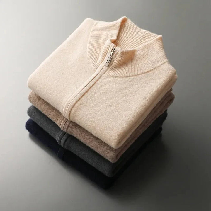 Renric | Minimalist Zip-Up Ribbed Sweater