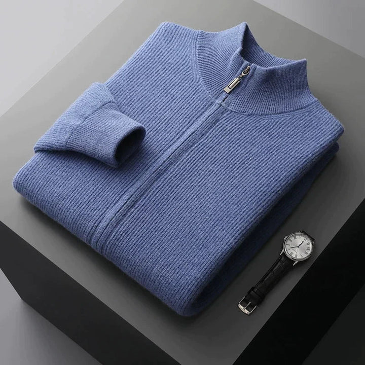 Renric | Minimalist Zip-Up Ribbed Sweater