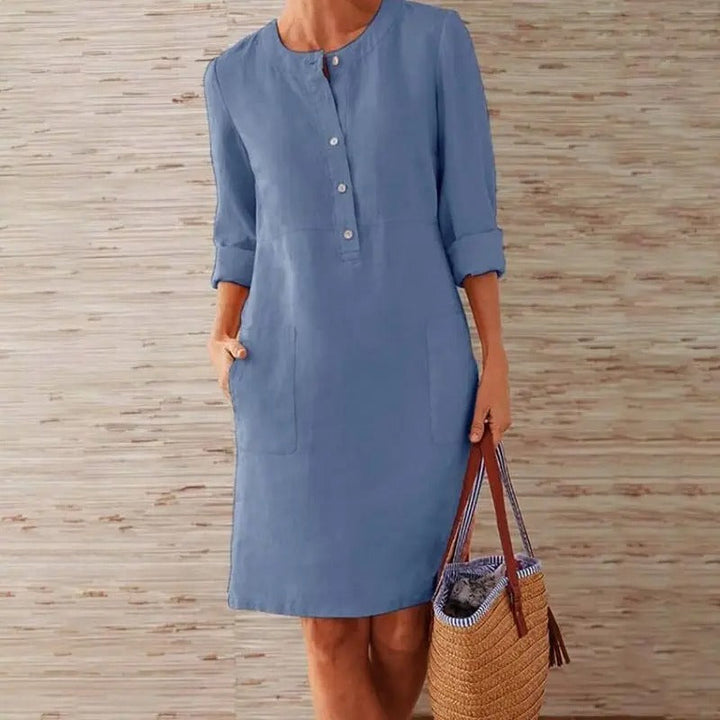 Elise | Long Sleeve Linen Dress